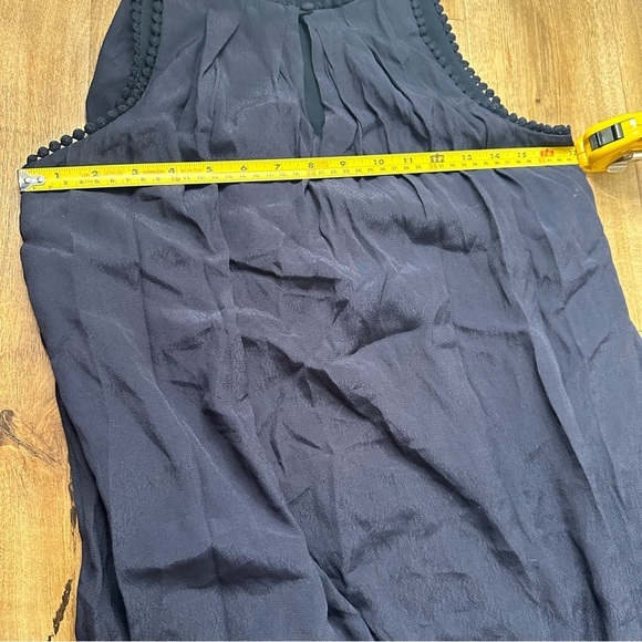 Anthropologie Maeve Shift Dress Sleeveless Navy Blue Sequin Fringe Trim Size 0 - Picture 11 of 13